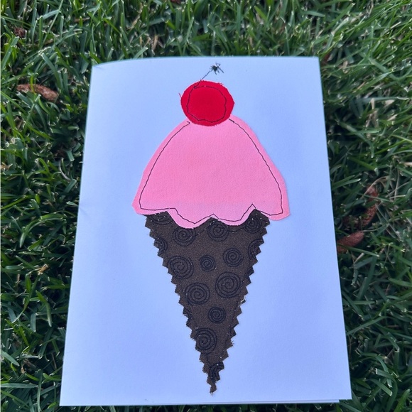 Ice Cream Cone Cards Set - Pink and Brown set of three - Picture 2 of 4